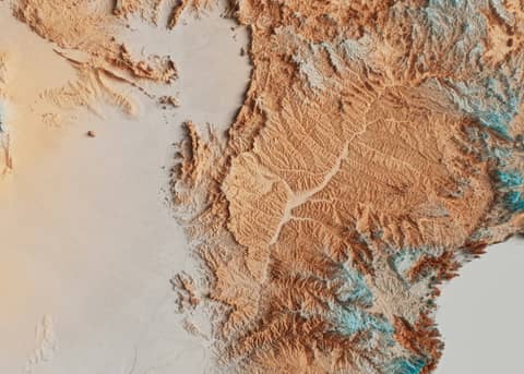 A topographical map of africa.