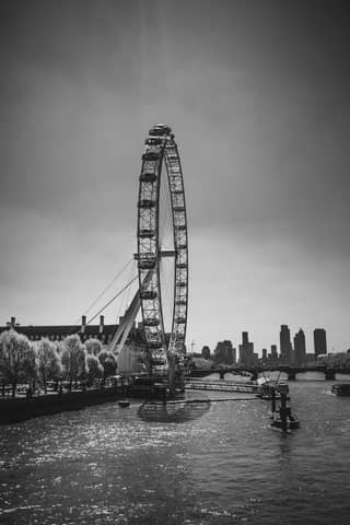 London Eye in Black and White