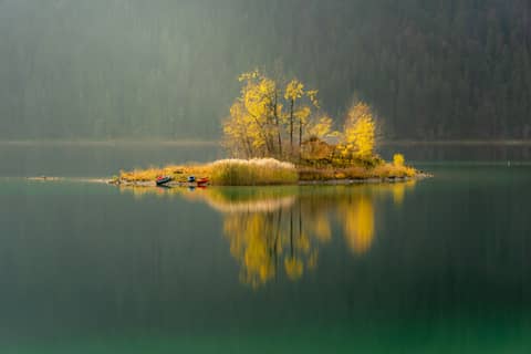 island surrounded by water