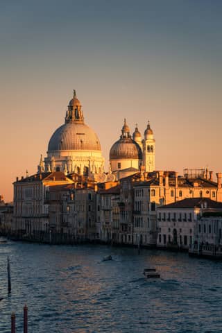The grand canal and basilica santa maria della salute.