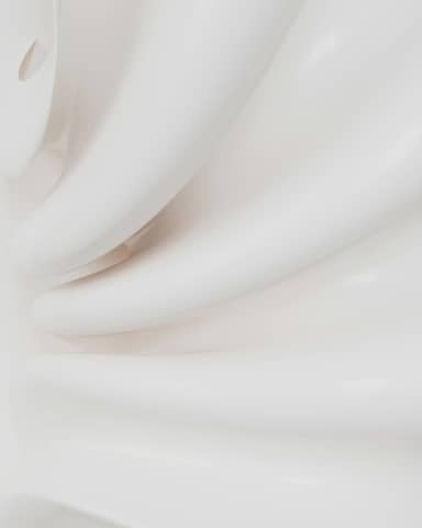 A close up view of a white fabric