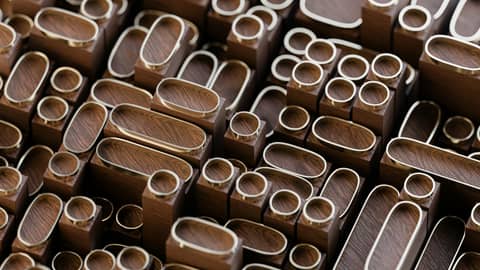 A close up of many different types of pipes