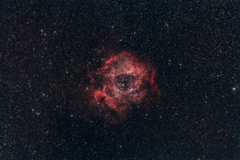 The rosette nebula, a cosmic rose in space.